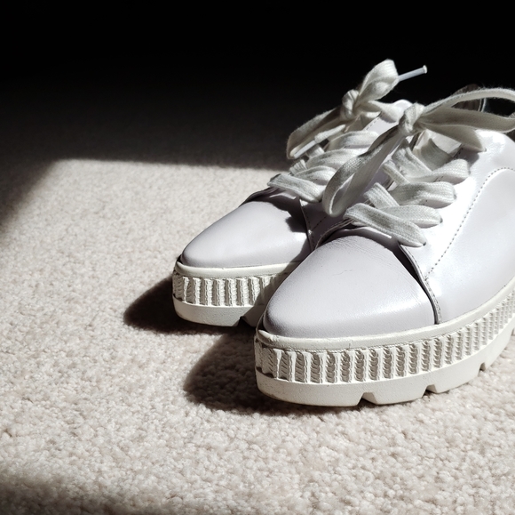 Shoes - LEATHER POINT TOE SNEAKERS